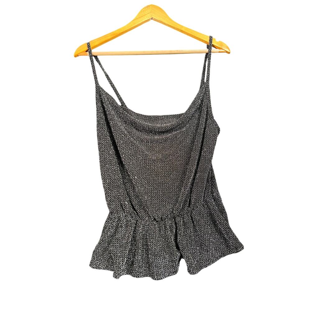 Charlotte Russe Black Glitter M tank Top